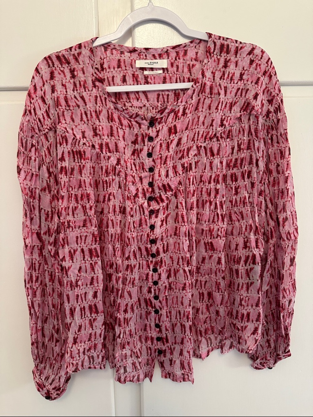 LIKE NEW Isabel Marant Pink Tie Dye Blouse Long Sleeve
